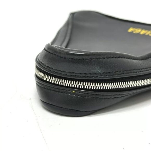 BALENCIAGA 476976 Triangle triangle clutch bag bag Pouch Leather Black - Picture 4 of 13